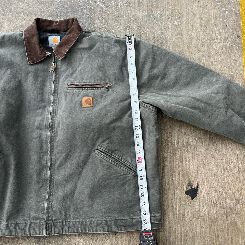 Vintage Carhartt Detroit Jacket J97 MOS Green Medium - Picture 3 of 6